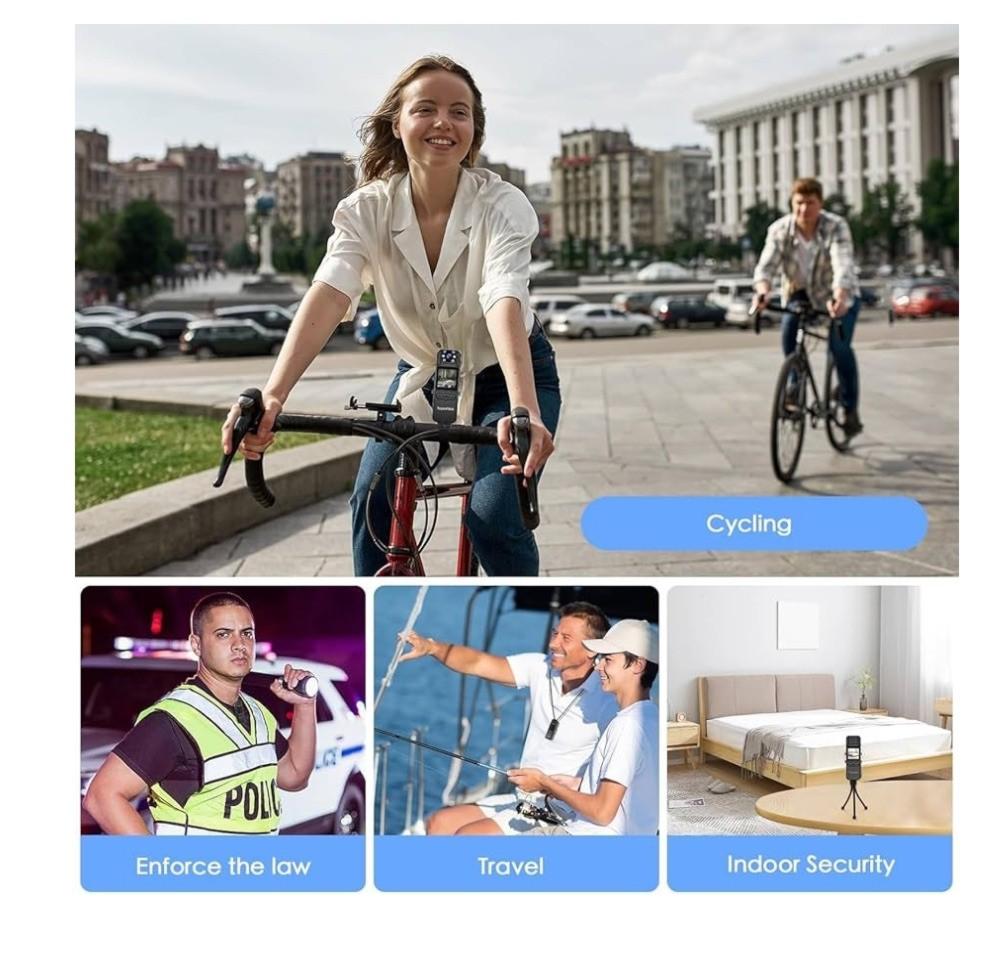 Kaysunlink 1.4” Screen Body Camera with Audio and Auto Video Night Vision 1080P