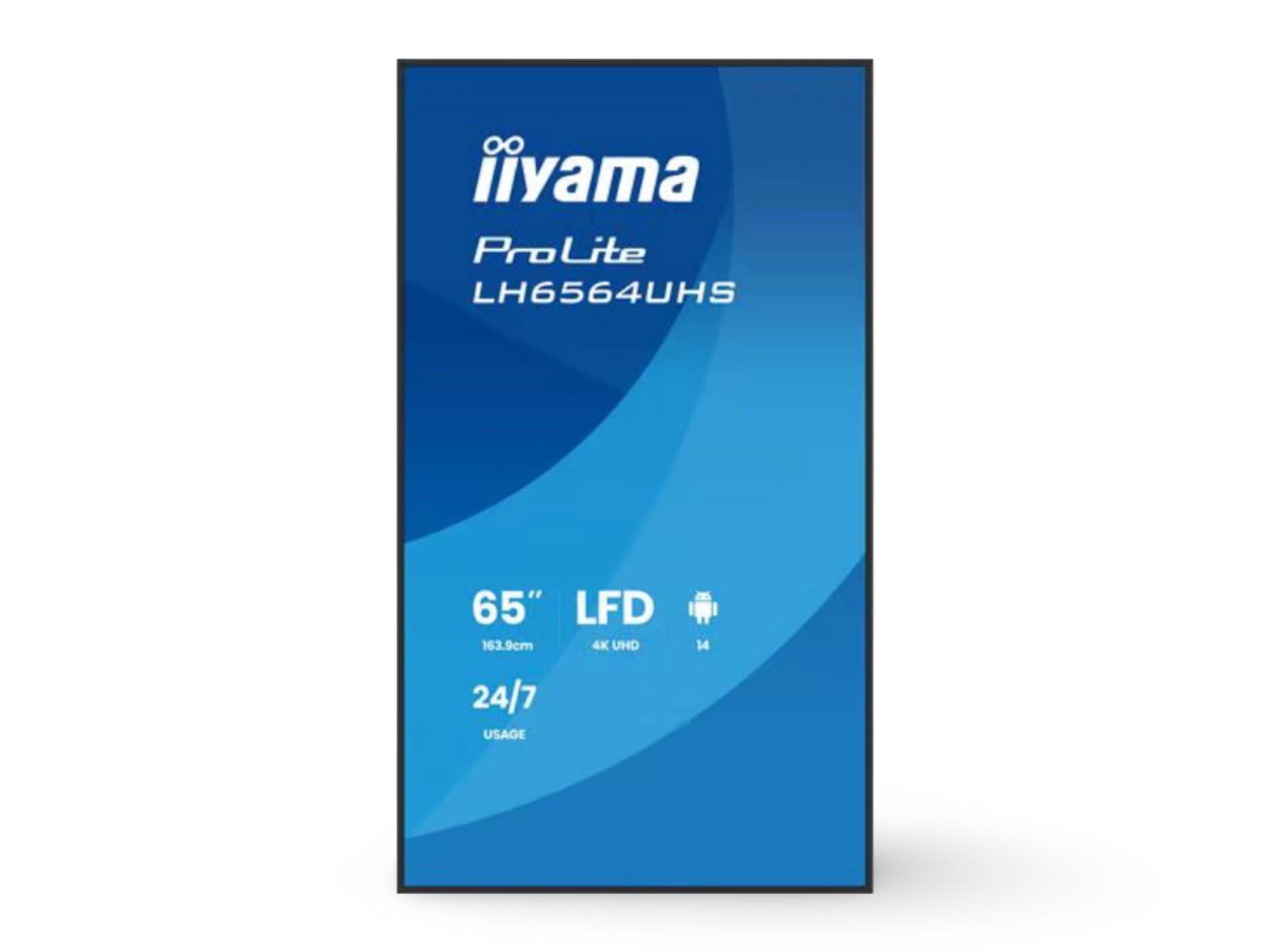 Iiyama Prolite LH6564UHS 65" Digital Signage VA, 4K, 24/7, USB-C, HDMI,