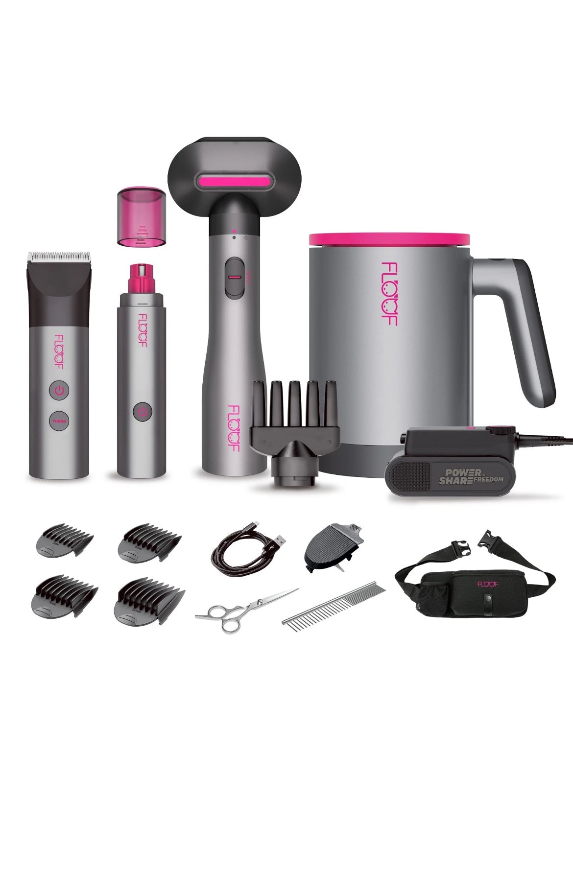 Floof 20V Pet Grooming - 4 Tool Pet Combo Full Kit with Battery and Control Hub