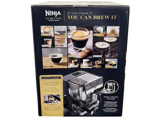 Ninja Luxe Café Premier Bean to Cup Coffee Machine ES601UK Silver or Black NEW