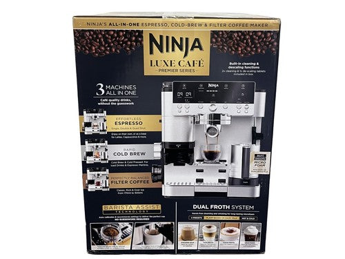 Ninja Luxe Café Premier Bean to Cup Coffee Machine ES601UK Silver or Black NEW