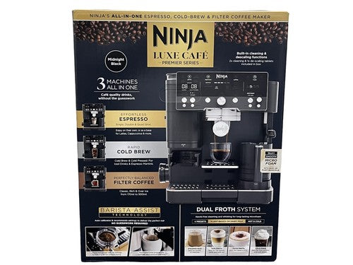 Ninja Luxe Café Premier Bean to Cup Coffee Machine ES601UK Silver or Black NEW
