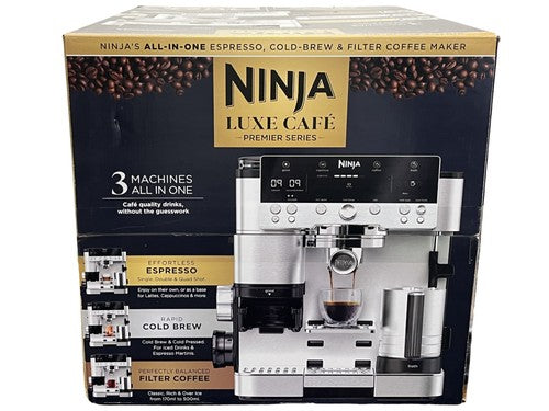 Ninja Luxe Café Premier Bean to Cup Coffee Machine ES601UK Silver or Black NEW