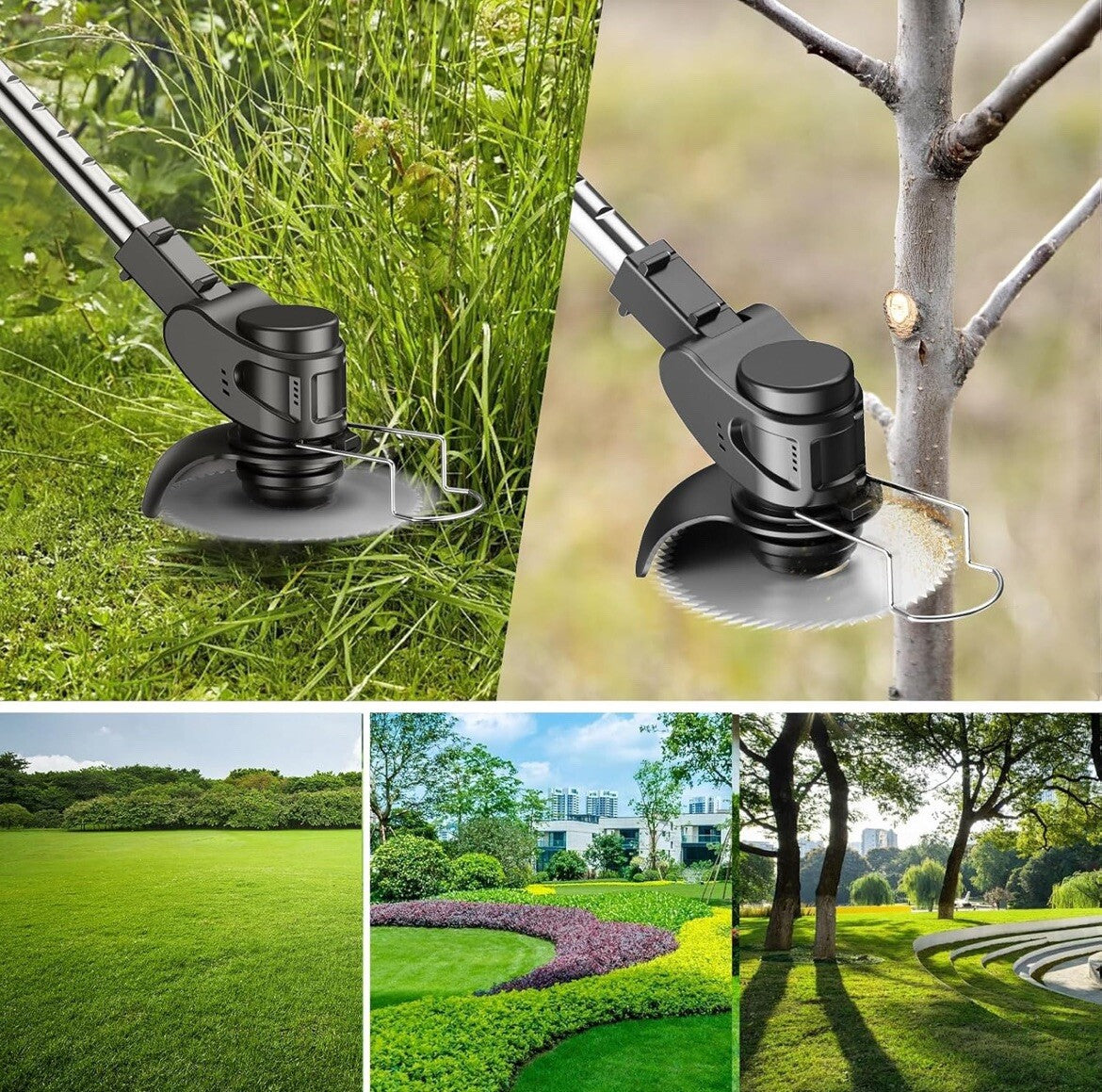 Conentool 24V Cordless Strimmer - Grass Trimmers with Batteries and 15 Blades