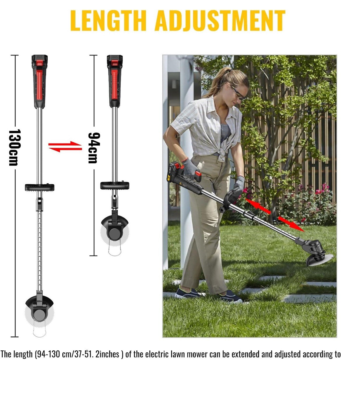Conentool 24V Cordless Strimmer - Grass Trimmers with Batteries and 15 Blades