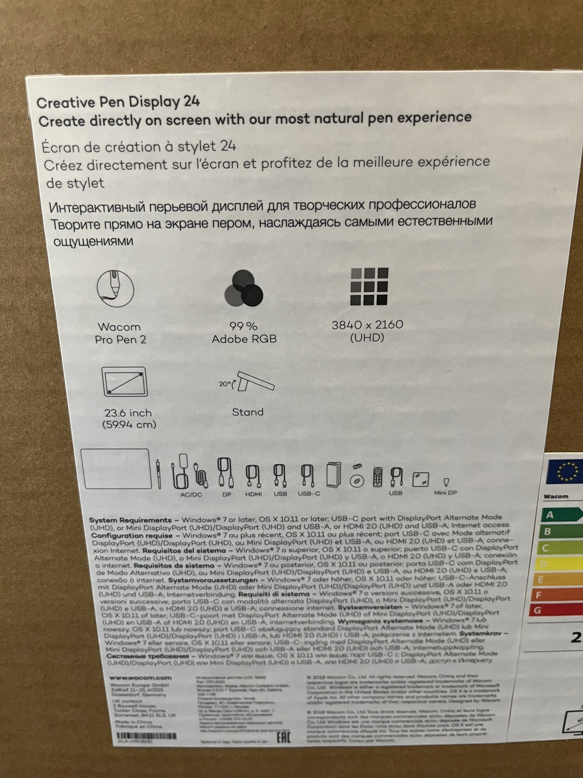 Wacom Cintiq Pro 24 23.6" Drawing Graphics Tablet DTK-2420 Black NEW UNOPENED