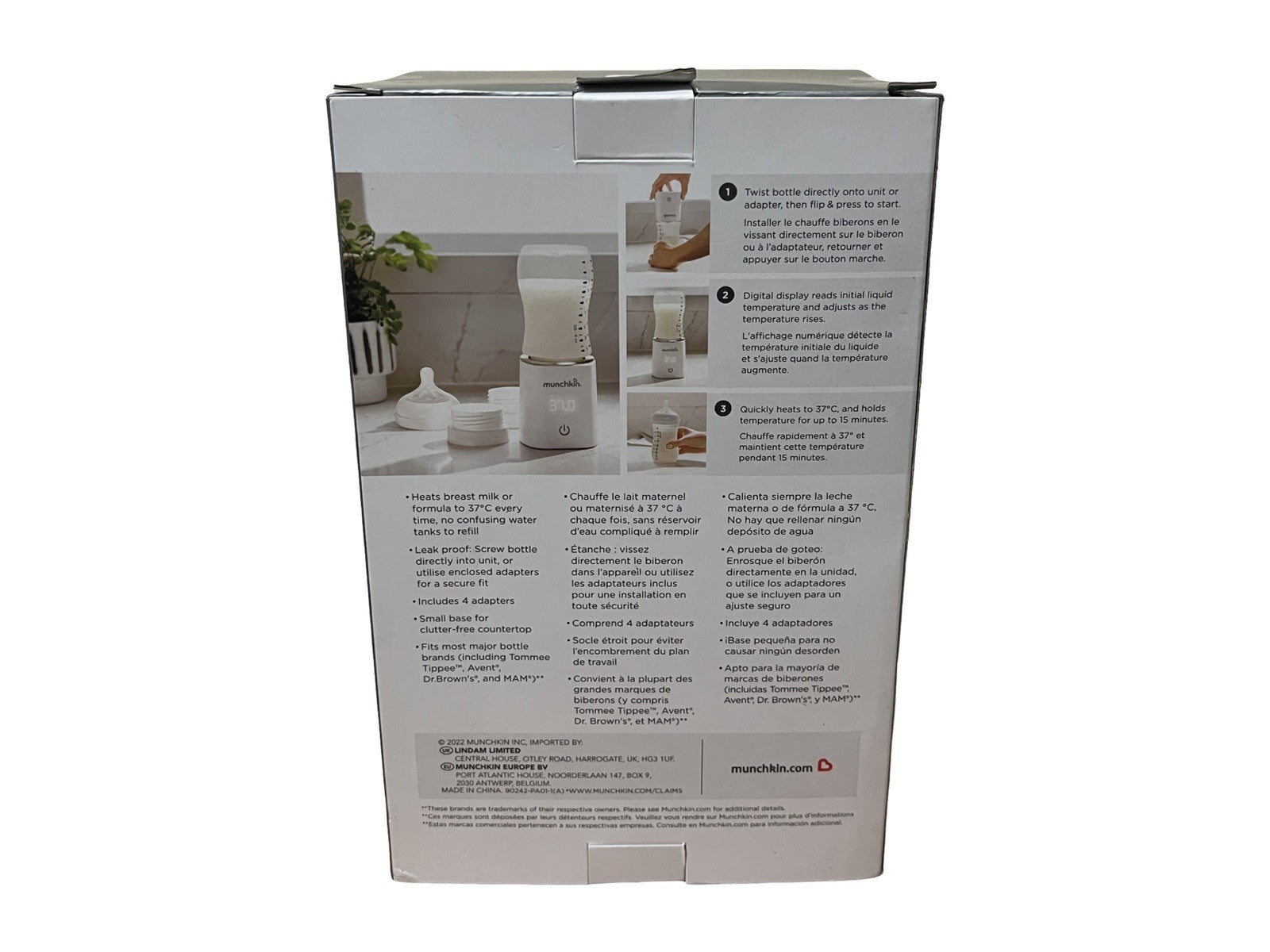 Munchkin 37° Digital Bottle Milk Warmer Perfect Temperature Every Time White