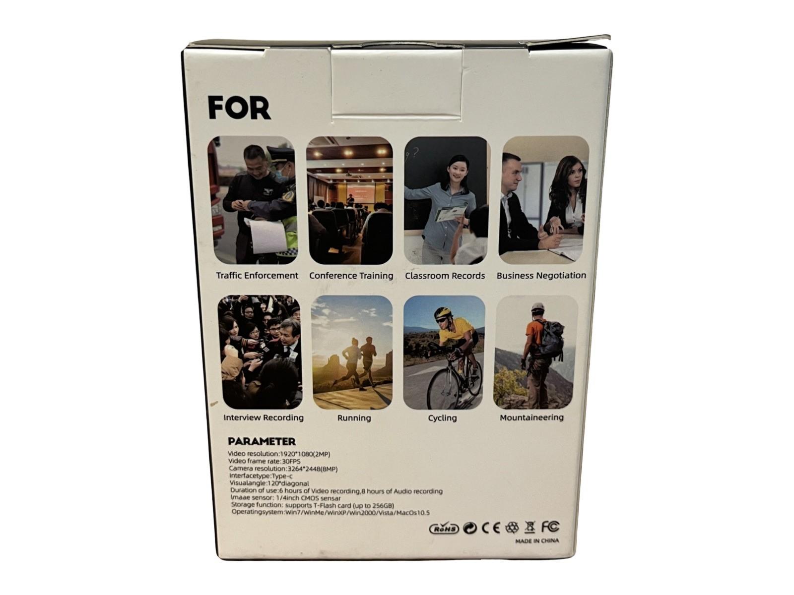 Kaysunlink 1.4” Screen Body Camera with Audio and Auto Video Night Vision 1080P