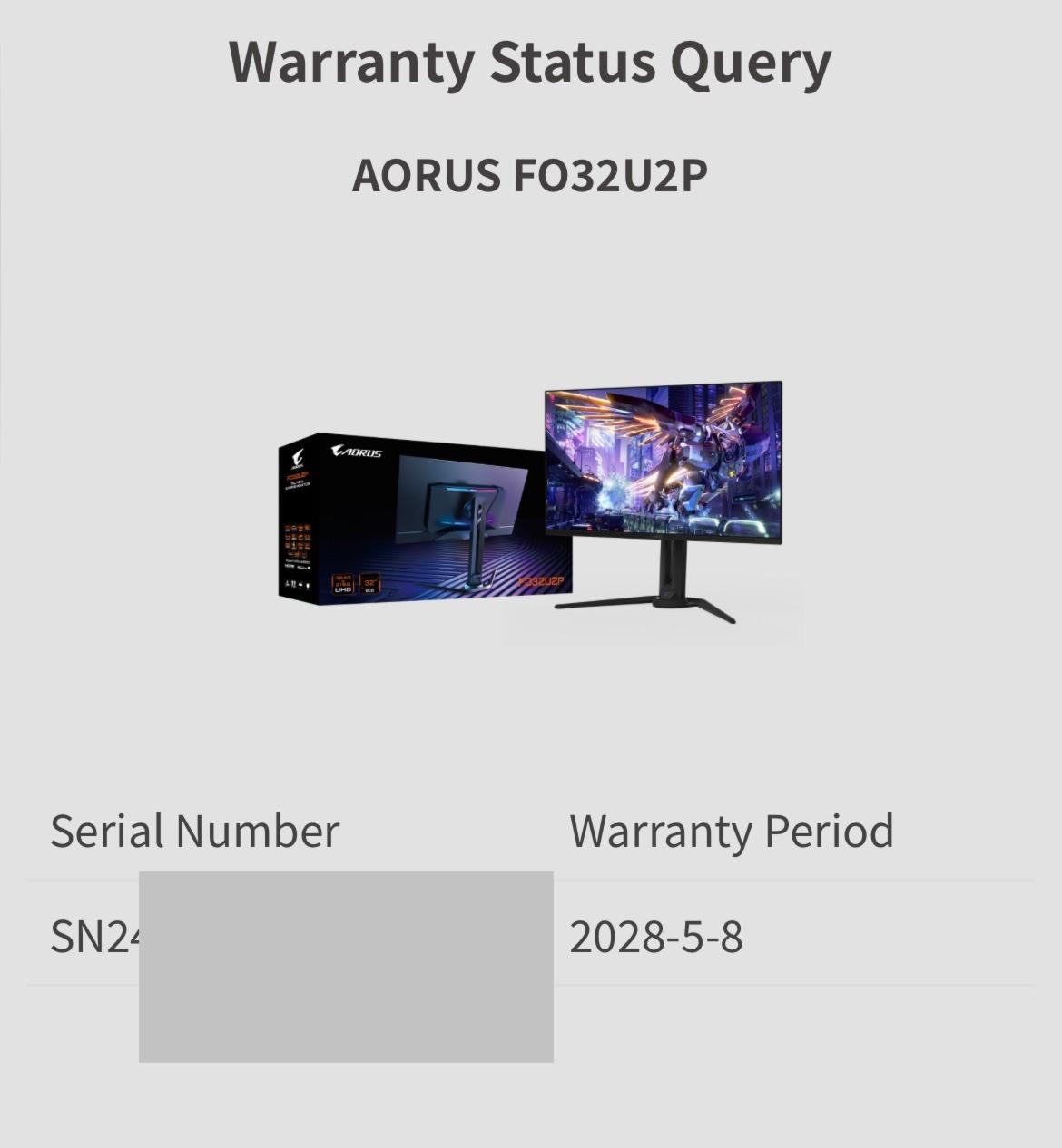 Gigabyte AORUS FO32U2P 32” QD-OLED Flat Gaming Monitor 240Hz 3YRS WARRANTY