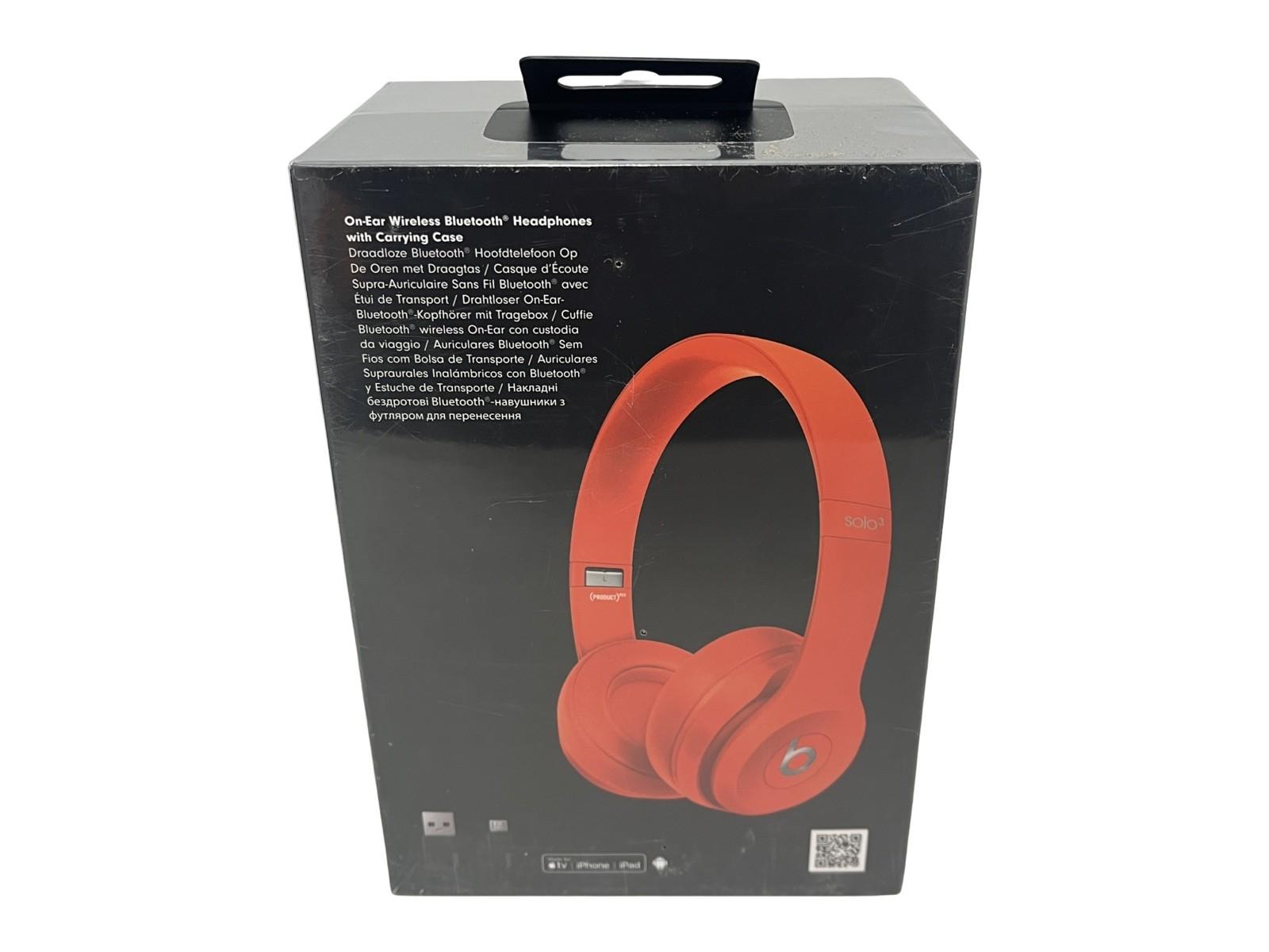 Original Beats Solo3 Citrus Red Wireless On-Ear Headphones Brand New Sealed