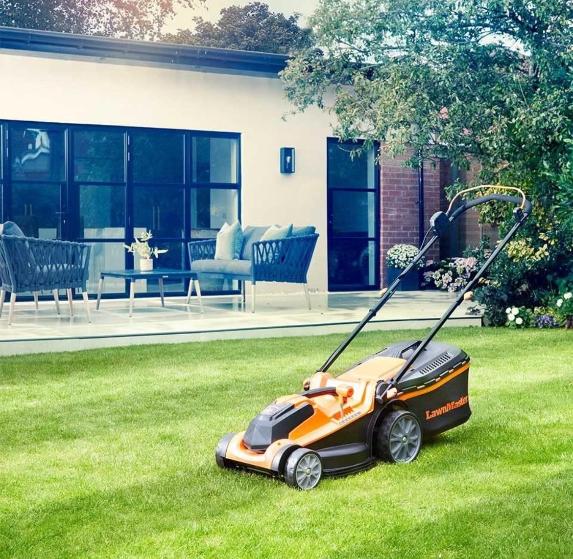 LawnMaster 37cm Cordless Lawnmower with Spare MX 24V Battery & Fast Charger