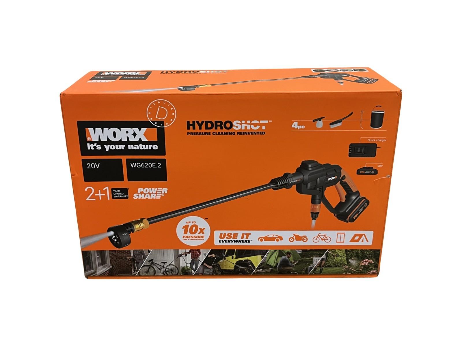 WORX Powershare Cordless Hydroshot Portable Pressure Cleaner Kit 20V 2.0Ah