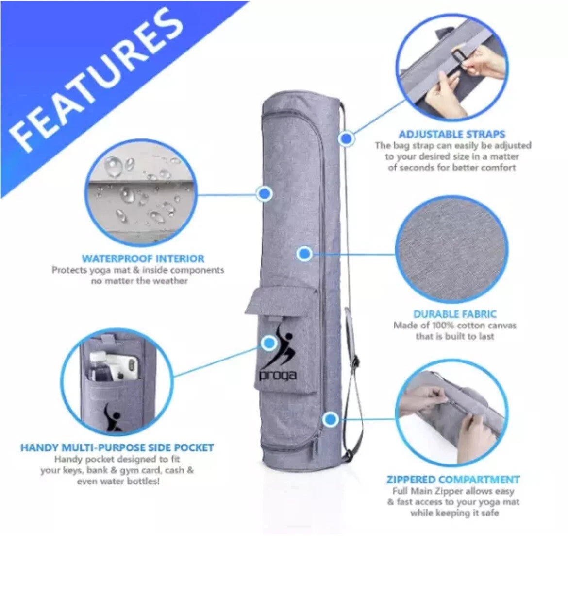 Proga Eco TPE Yoga Mat with Bag – Non-Slip & Premium Quality