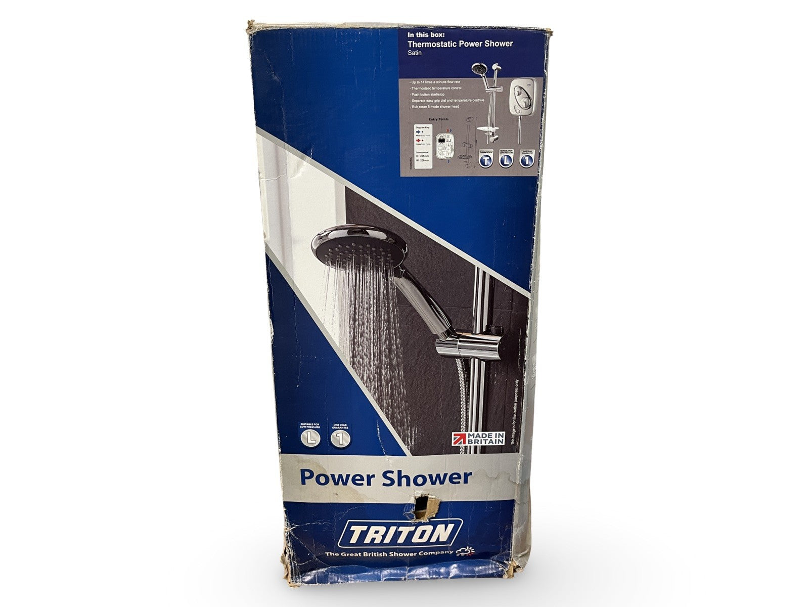Triton Thermostatic Power Shower 66237-0001 Satin Finish SFXTDPS2TSAT NEW