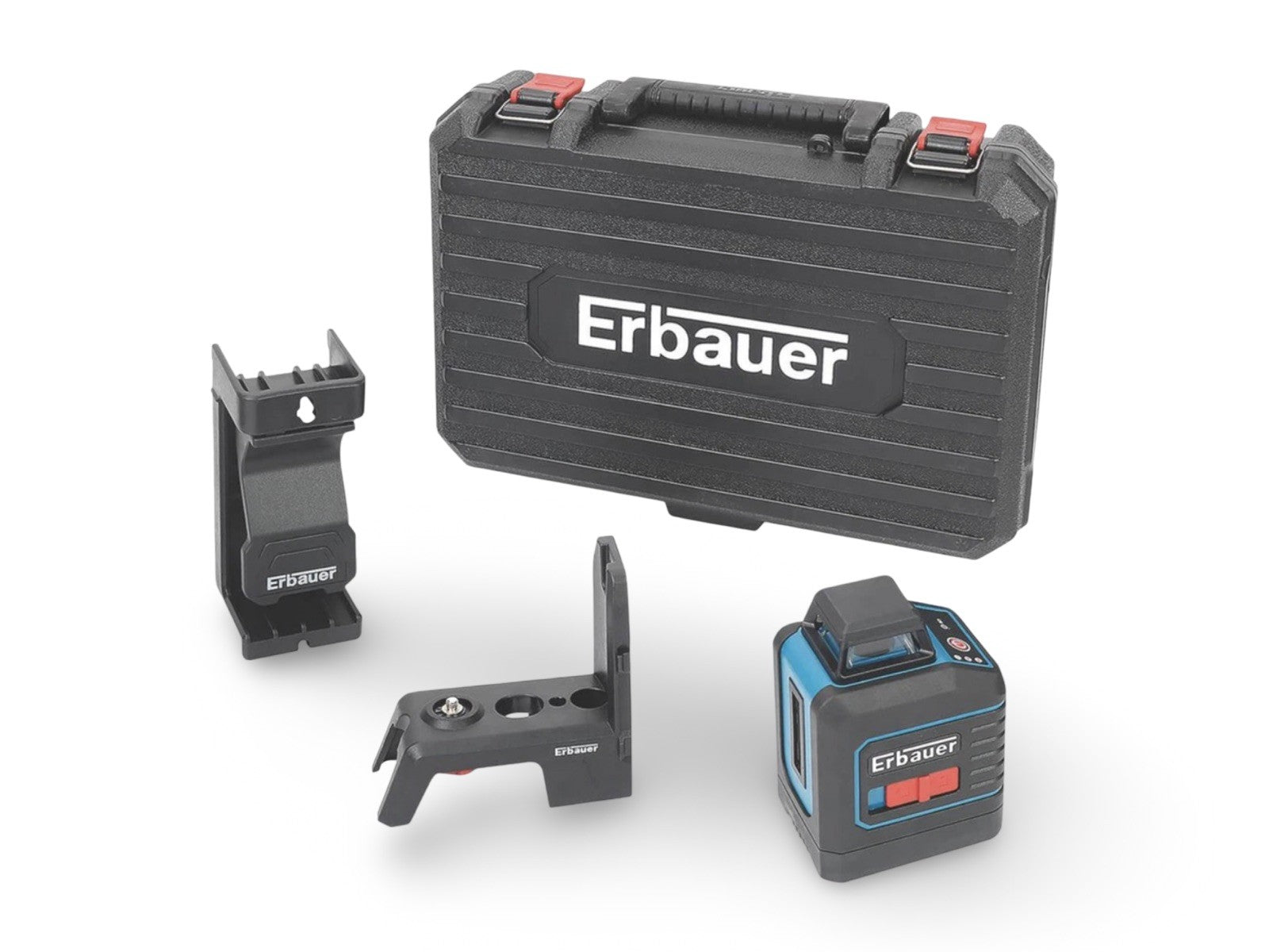 Erbauer 20m Red Cross Line Self-Levelling Laser Level Vertical & Horizontal Beam