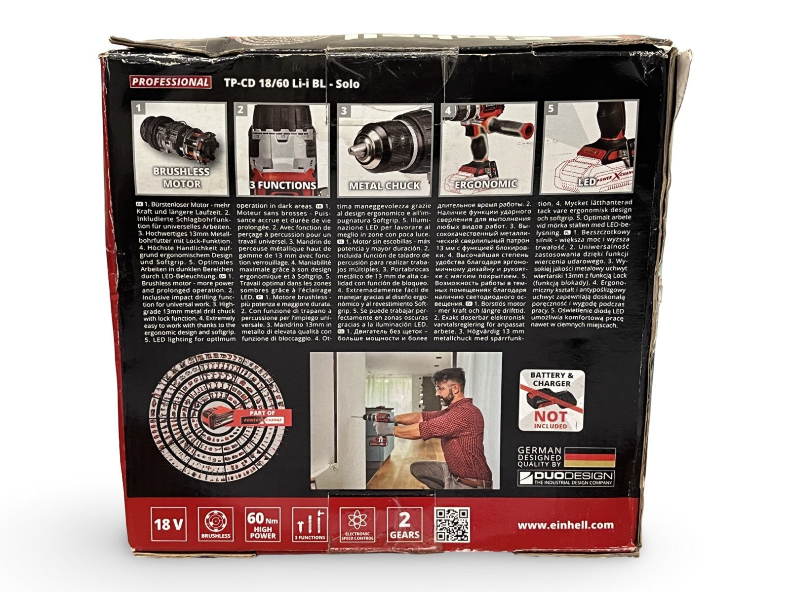Einhell Power X-Change 18V Brushless Combi Drill TP-CD 18/60 Li-i BL Solo Body