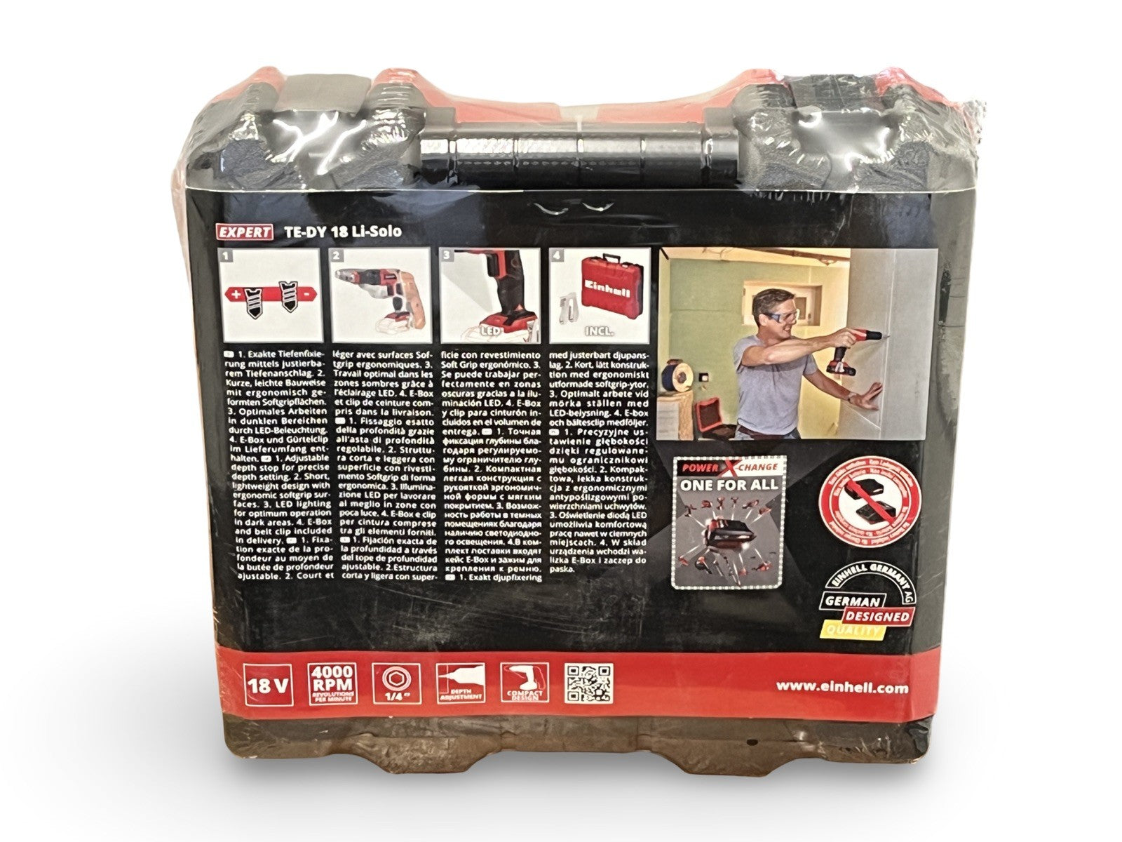 Einhell Cordless Drywall Screwdriver 18V PXC Carry Case TE-DY 18 Li Solo Body