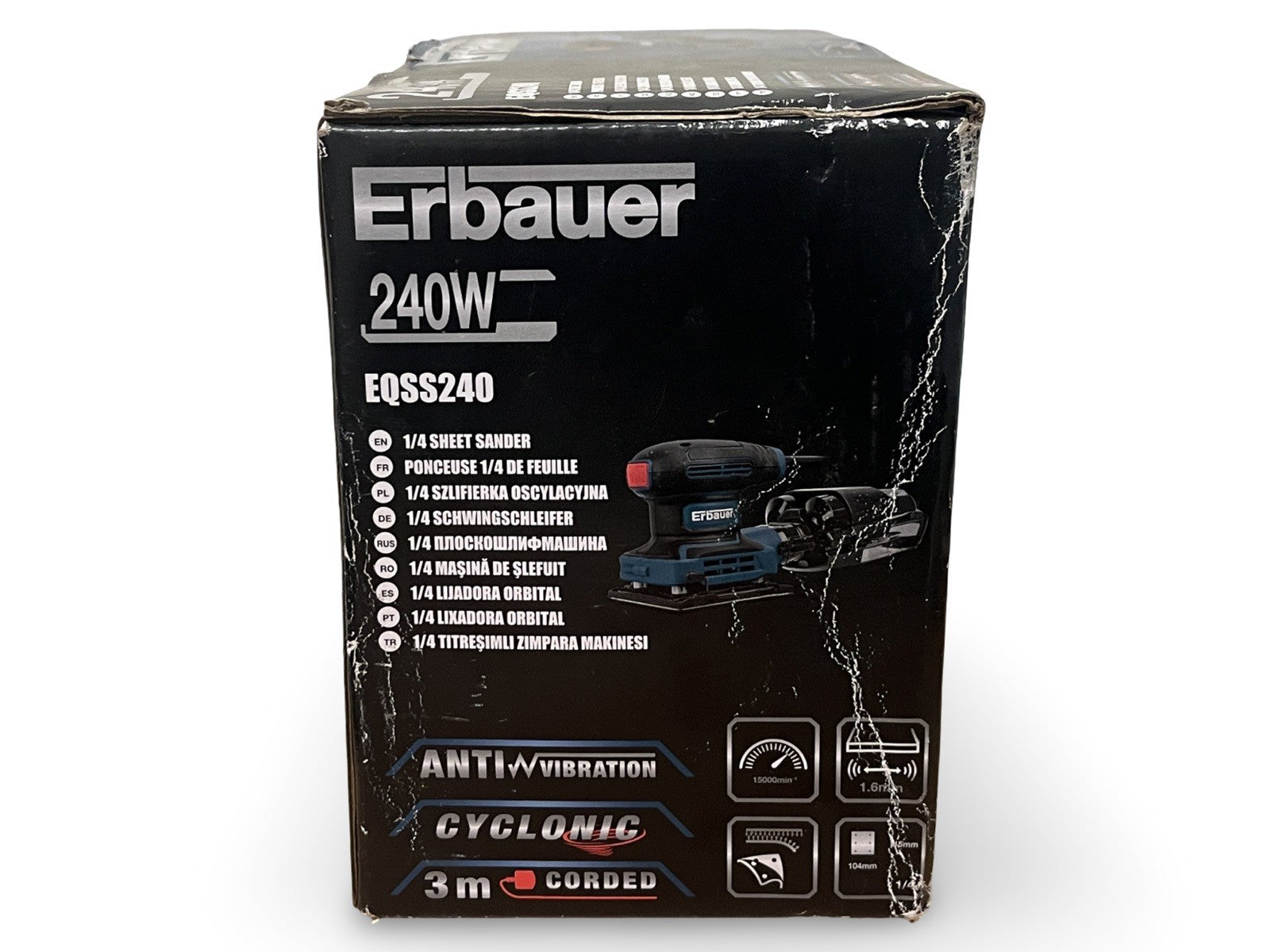 Erbauer EQSS240 Electric 1/4 Sheet Sander 240W 220-240V NEW SEALED