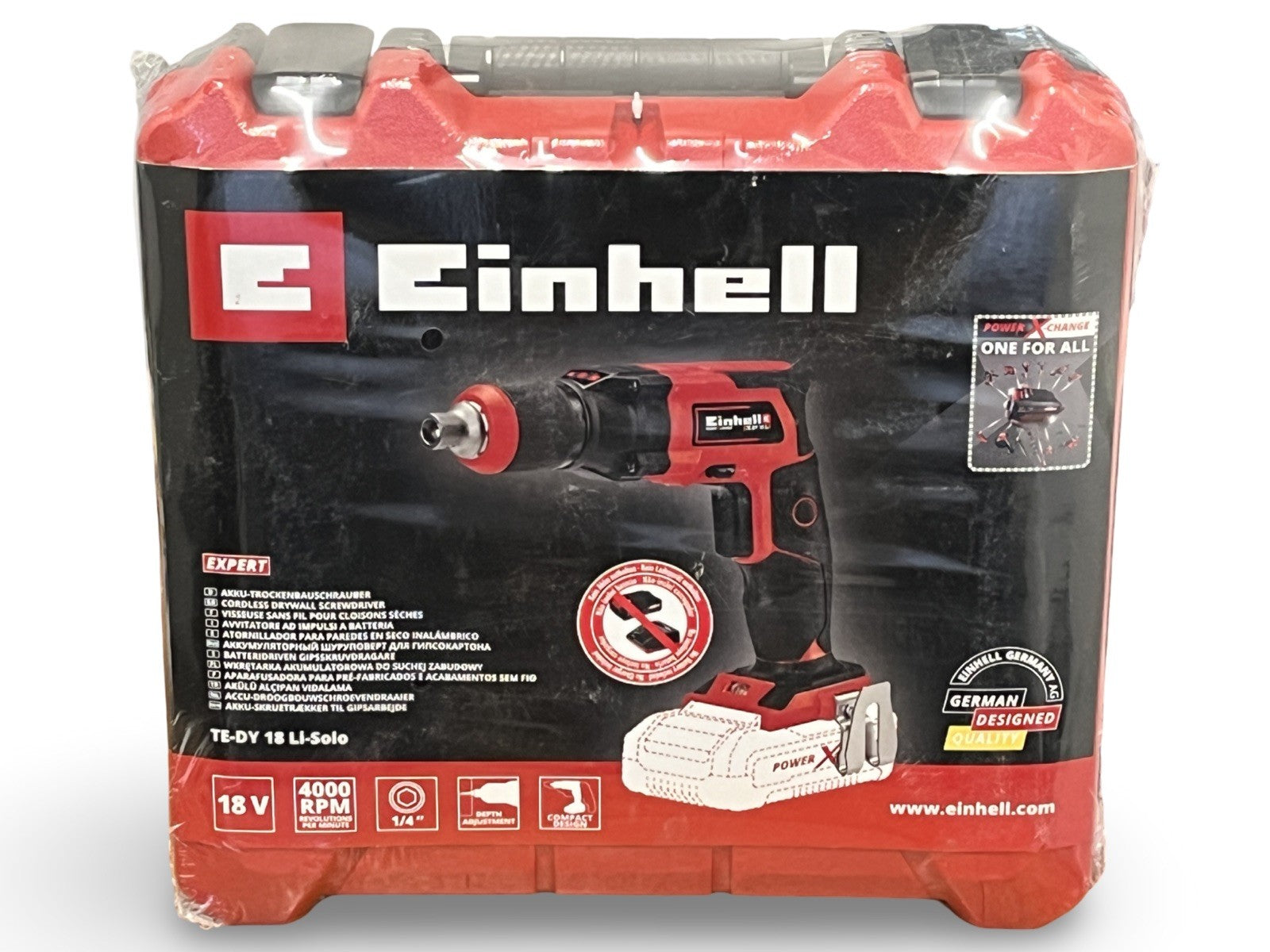 Einhell Cordless Drywall Screwdriver 18V PXC Carry Case TE-DY 18 Li Solo Body
