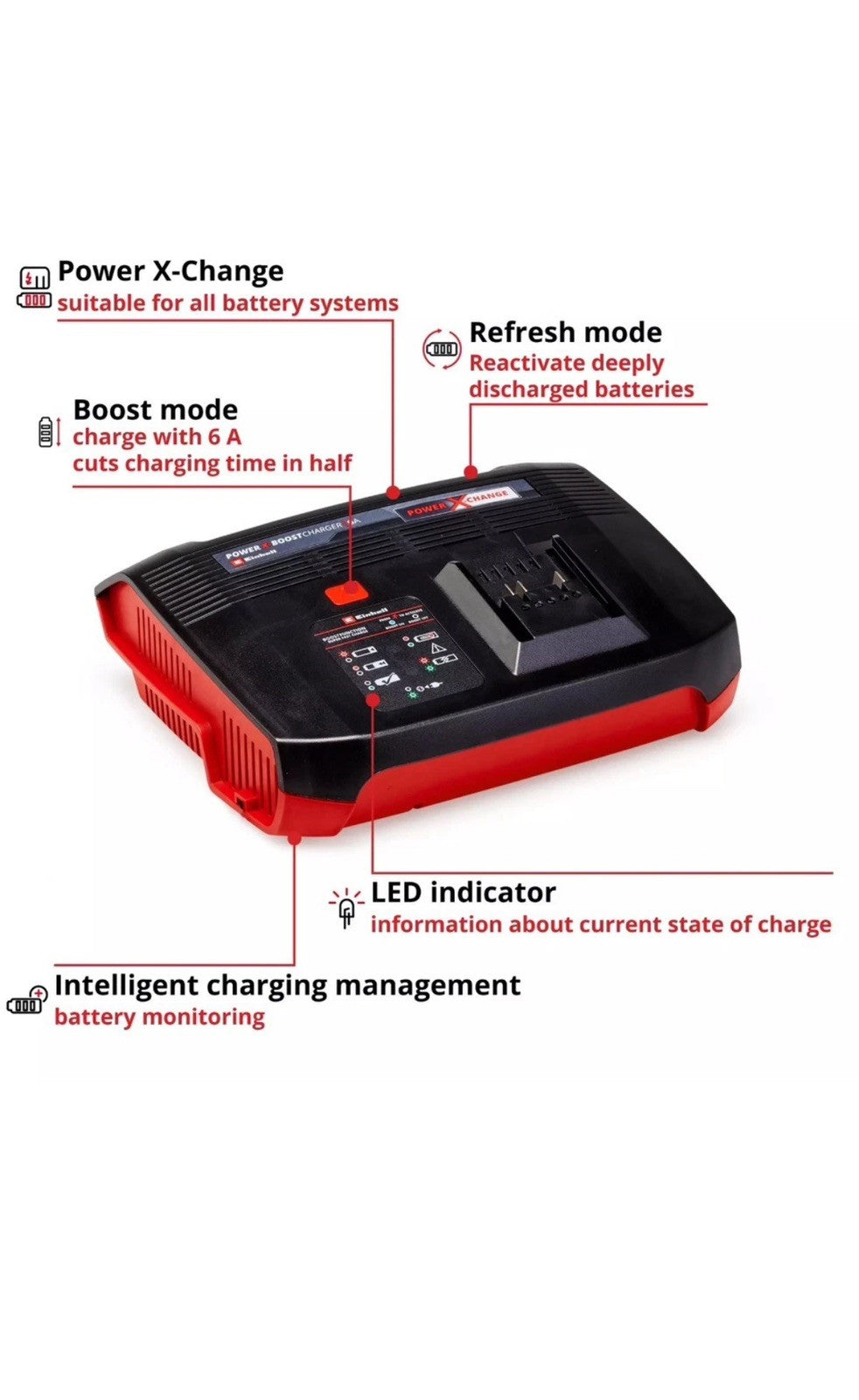 Einhell Power X-Boostcharger 6A (4512064) 18V Boost Function Universal NEW