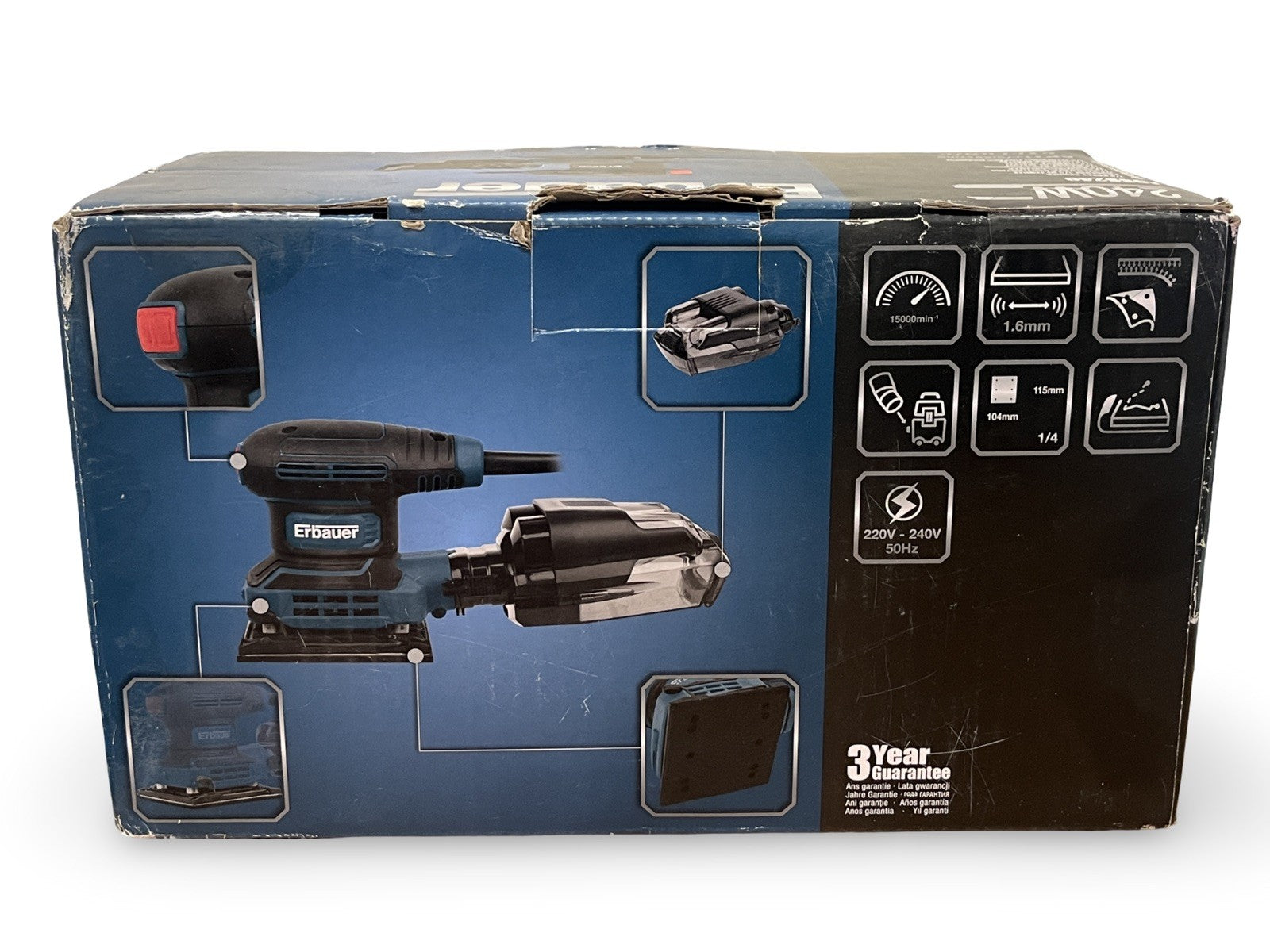 Erbauer EQSS240 Electric 1/4 Sheet Sander 240W 220-240V NEW SEALED