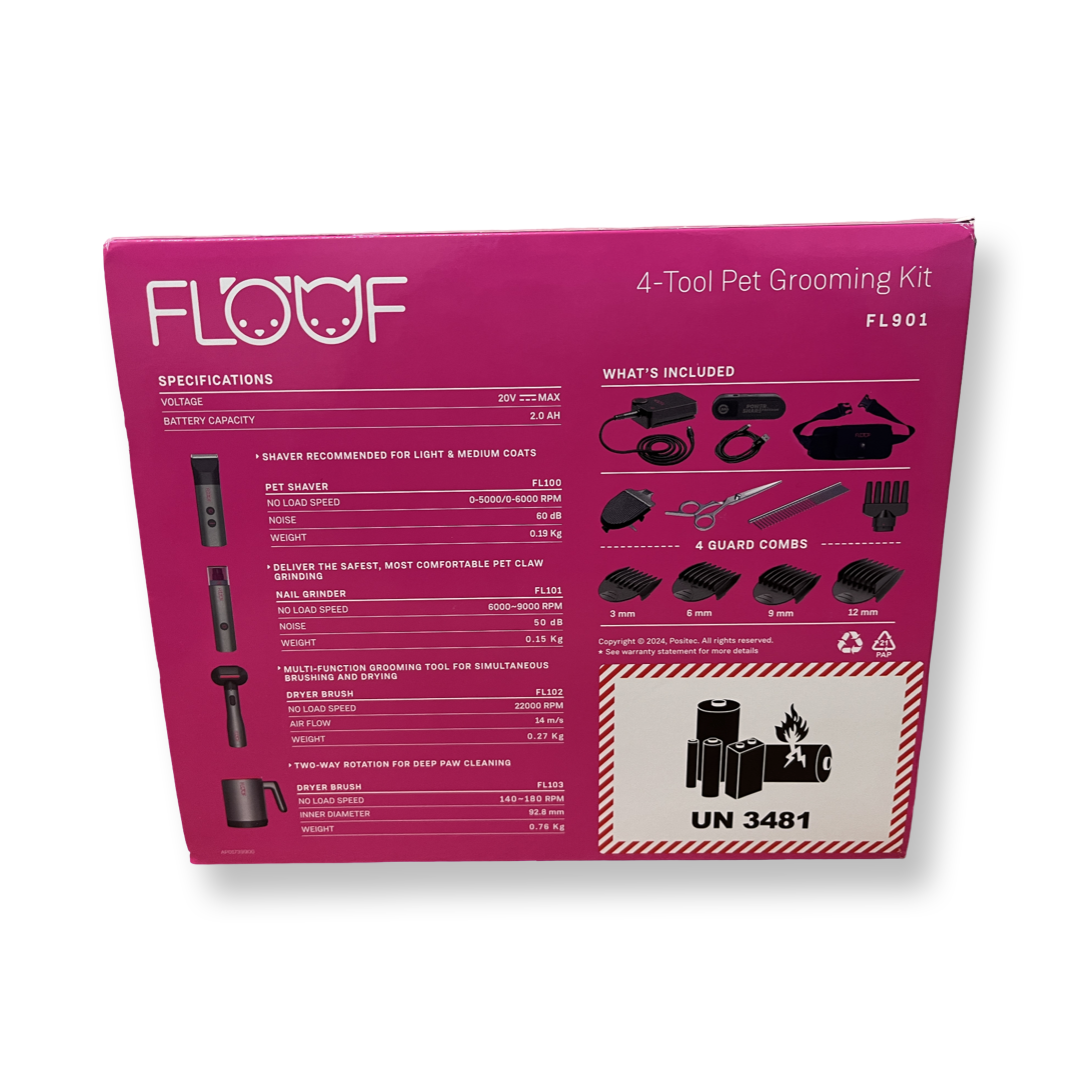 Floof 20V Pet Grooming - 4 Tool Pet Combo Full Kit with Battery and Control Hub