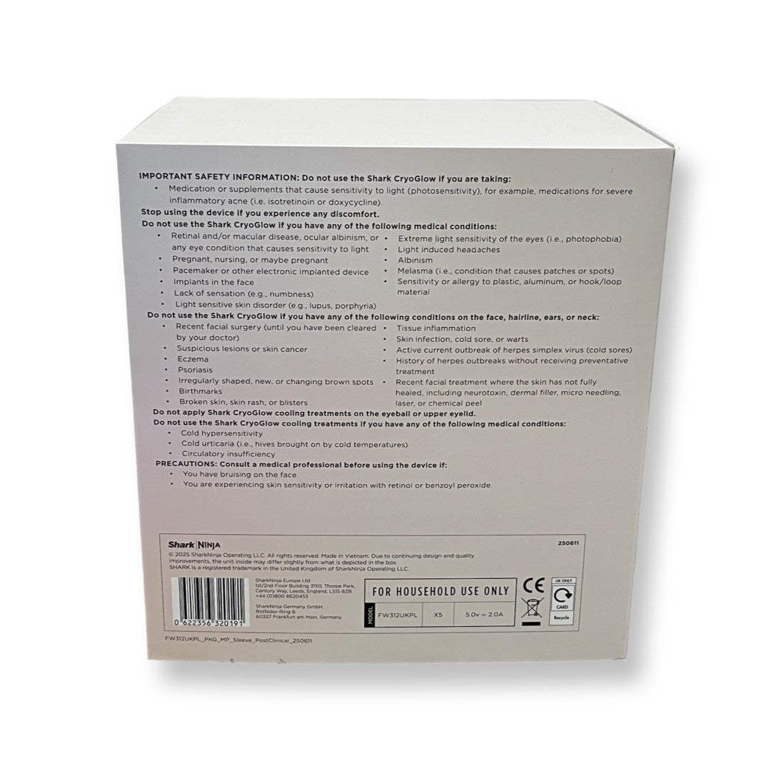 Shark CryoGlow Under-Eye Cooling & LED Anti-Ageing & Blemish Repair Mask Lilac