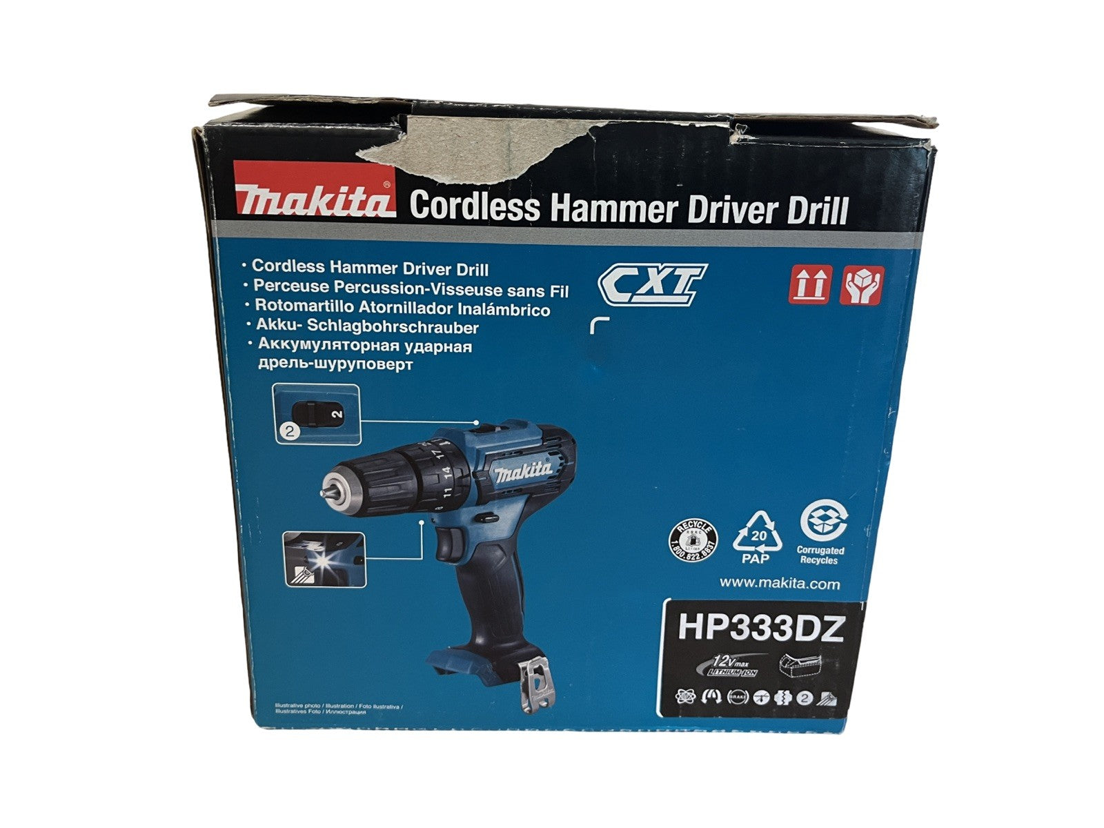 Makita HP333DZ 10.8v / 12v MAX CXT Slide Combi Drill Body Only NEW FREE P&P
